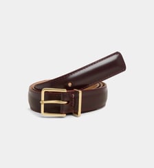 Ceinture fine boucle carrée cuir Maison Boinet