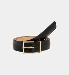 Ceinture fine boucle carrée cuir Maison Boinet