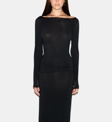 Top ajusté Sheer manches longues Skims