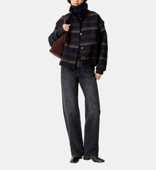 Manteau Paolino à carreaux ample court en coton Sessùn