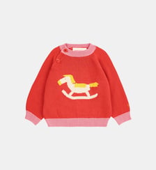 Pull droit en coton avec imprimé cheval Bobo choses