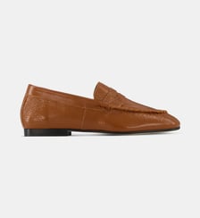 Mocassins en cuir crispé verni Anniel