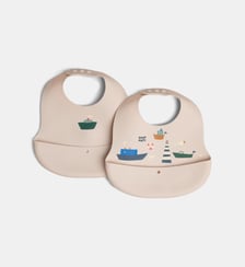 Lot de 2 bavoirs Ember en silicone avec poche Liewood
