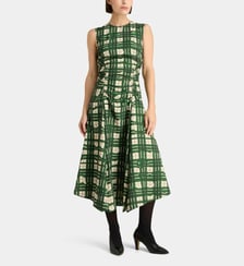 Robe Checkered Cady à carreaux évasée longue Stine Goya