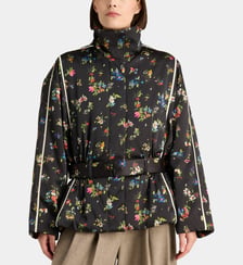 Blouson fleuri ample mi-long finition brillante Stine Goya