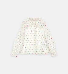 Chemise avec col décoratif et imprimé bijoux. Monnalisa