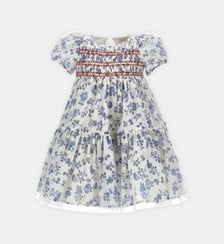 Robe fleurie avec broderie Monnalisa