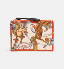 Pochette Rococo en coton à motifs nature et écureuil Inoui Editions