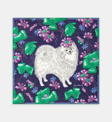 Foulard Toutou fleuri en laine Inoui Editions