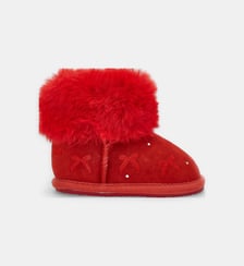 Bottines en daim souple et imitation fourrure Monnalisa