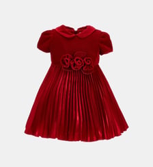 Robe en velours et roses Monnalisa