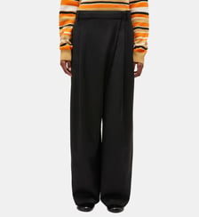 Pantalon large détails plis Ganni