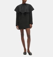 Robe courte droite col volanté Ganni