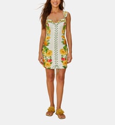 Robe courte Picnic Flowers fleurie en lin Farm Rio