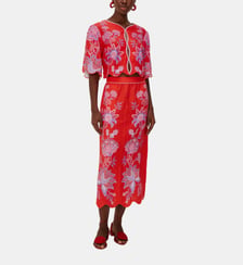 Blouse ample à manches courtes fleuri en lin Farm Rio