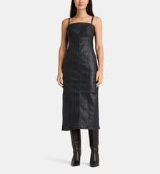Robe fourreau mi-longue bustier en coton enduit. Levi's