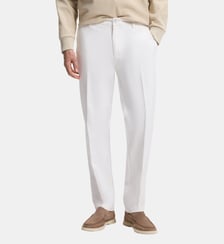Pantalon droit en twill de coton stretch BOSS