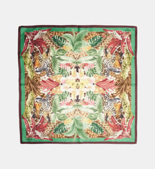 Carré de soie Jungle à motif Lancel