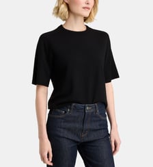 Pull Elsa crop à manches courtes en laine Galeries Lafayette