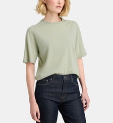 Pull Elsa crop à manches courtes en laine Galeries Lafayette