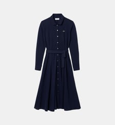 Robe polo longue droite en coton signature Lacoste