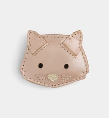 Barrette clip chat en cuir Donsje