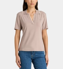 Polo droit col polo découpe V Guess