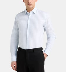 Chemise droite Hastro sans repassage rayures en coton bio Galeries Lafayette