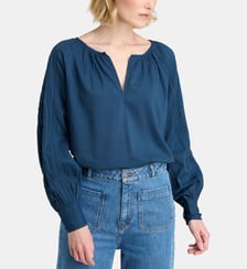Haut Echo Brod ample en coton à manches longues Galeries Lafayette