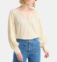 Haut Echo Brod ample en coton à manches longues Galeries Lafayette