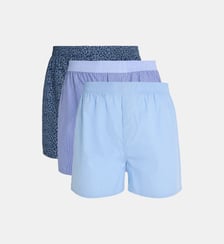 Lot de 3 caleçons Basco coton tissé unis et imprimés Galeries Lafayette