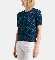 Pull Ange Bleuet en coton bio à manches courtes Galeries Lafayette