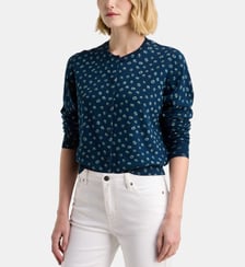 Cardigan Angie Bleuet en coton imprimé floral Galeries Lafayette