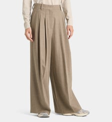Pantalon large à pinces en laine System