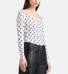 Top bustier Moon printed slim à manches longues Marine Serre