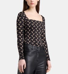 Top bustier Moon printed slim à manches longues Marine Serre
