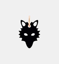 Pendentif - Mini wolf en or rose et onyx Ginette Ny
