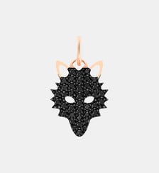 pendentif - Wolf en or rose et diamants noirs  Ginette Ny