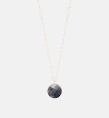 Longue chaine Jumbo en or rose et nacre noire Ginette Ny