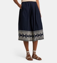 Jupe Nymphe mi-longue plissée à imprimé Jodhpur