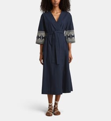 Robe portefeuille mi-longue Nuit en coton Jodhpur
