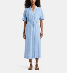 Robe chemise Nefis rayée mi-longue en coton Jodhpur