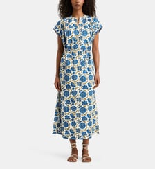 Robe Nevi Block droite mi-longue à motif floral Jodhpur