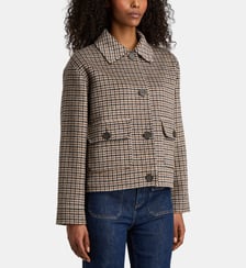 Blouson Caro droit court à carreaux Jodhpur