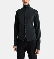 Cardigan en laine à col montant Lemaire