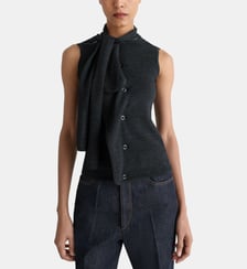 Cardigan asymétrique sans manches  Lemaire