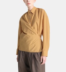 Chemise droite Collar Twisted en coton mélangé Lemaire