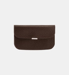 Porte-cartes Soft Tab en cuir fermeture bouton pression et zip Lemaire