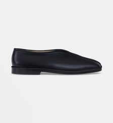 Slippers Piped plat en cuir Lemaire