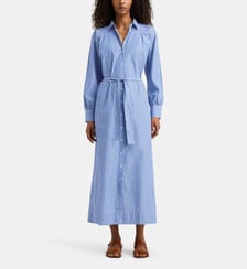 Robe chemise Nico longue en coton bio rayée Jodhpur